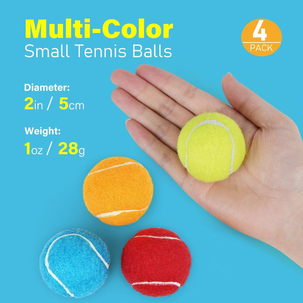 Prime Pets multi-color pack of 2-inch tennis balls for variety.