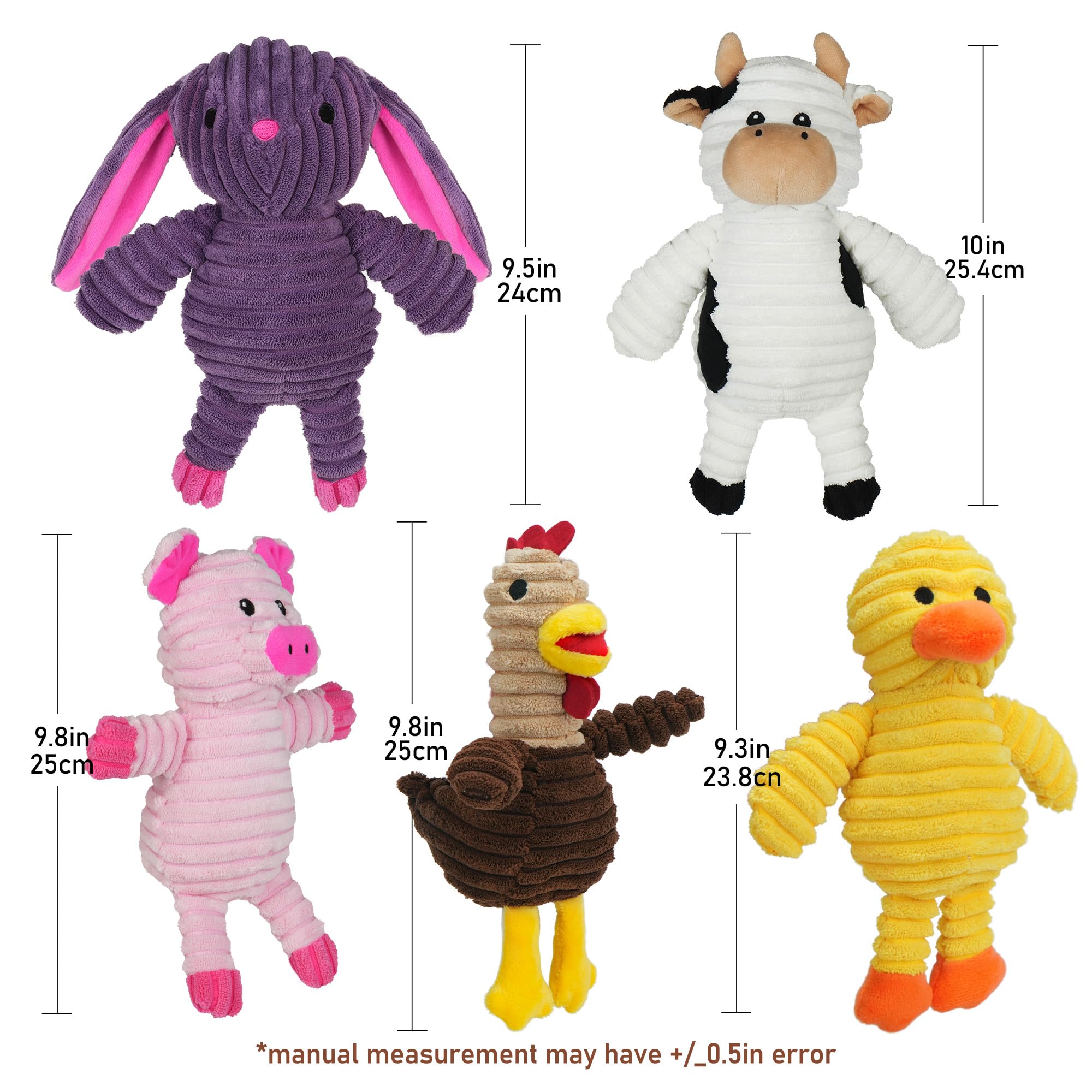 Prime Pets dog toy white cow for indoor/outdoor play