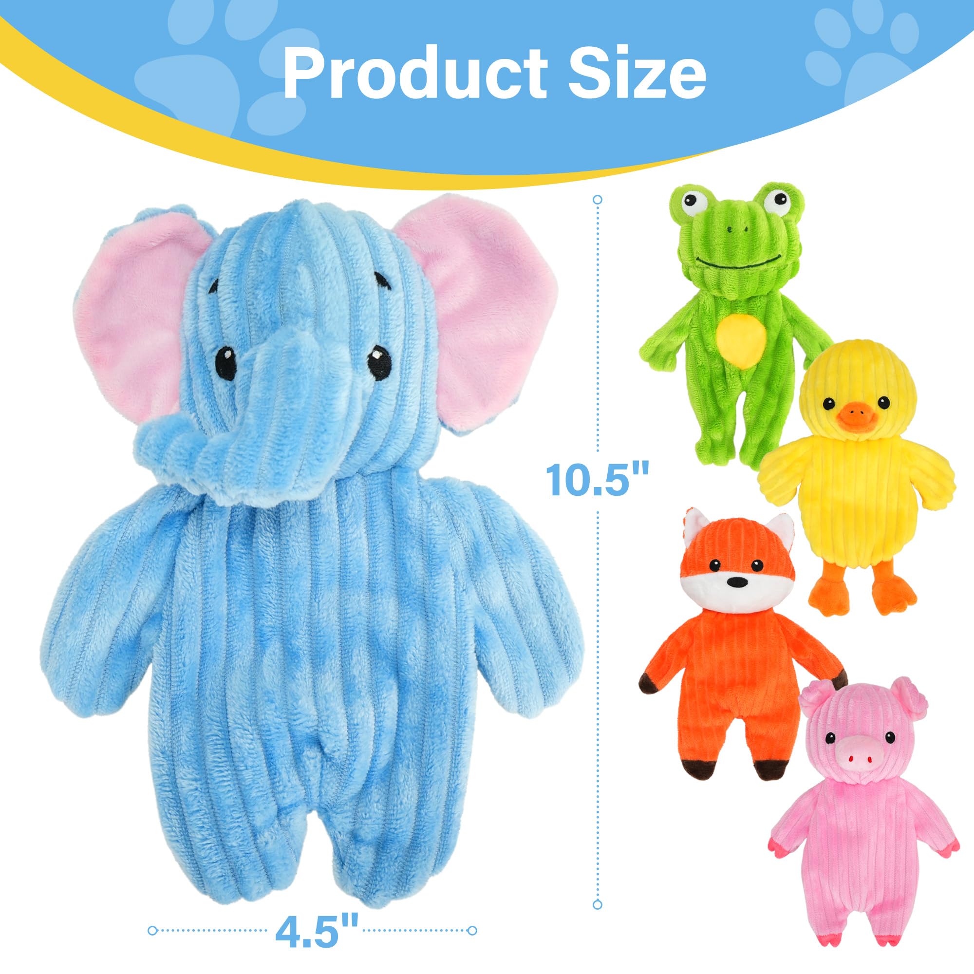 Prime Pets yellow duck plush toy for squeaky, supervised indoor play.