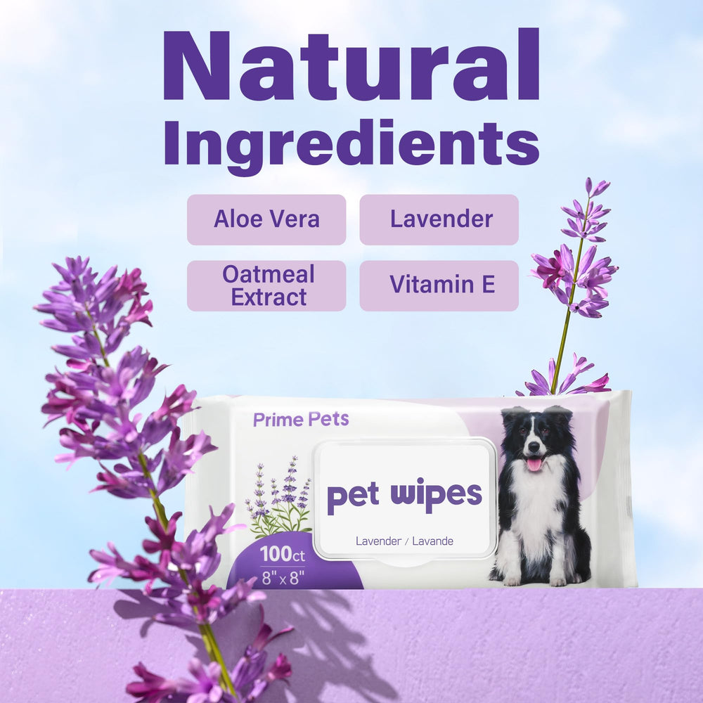 Prime Pets dog wipes for face gentle cleansing around eyes and cheeks.