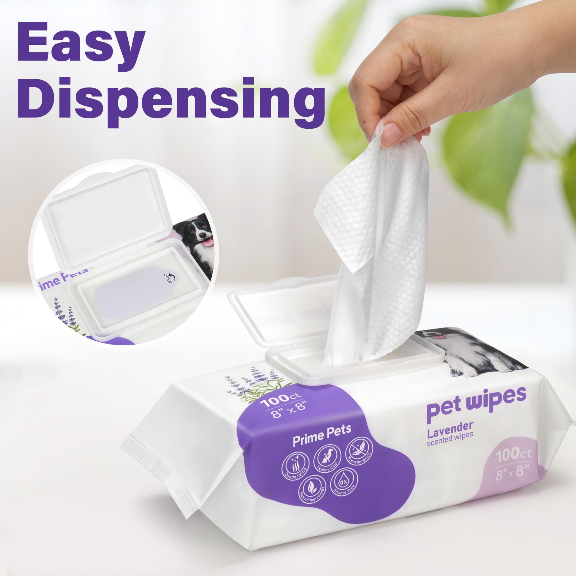 Prime Pets dog wipes for travel convenient cleaning on outings.