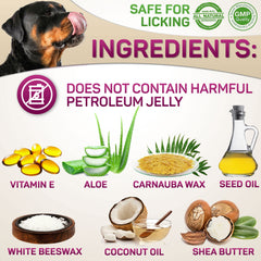 Primens Dog Paw Balm on hot pavement illustrates guard against irritants.