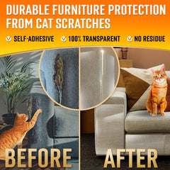 Primens clear couch protector on a door edge offers durable scratch defense.