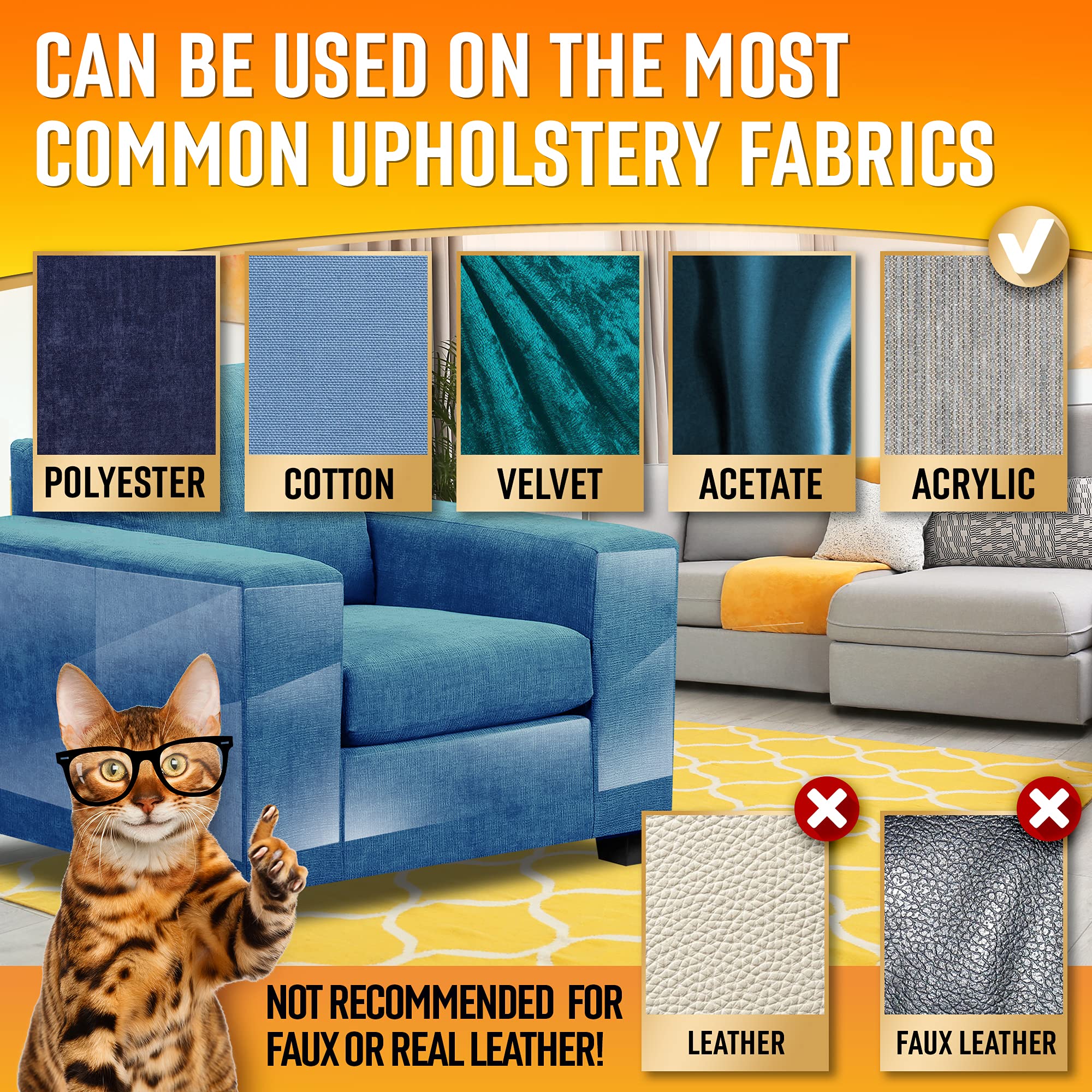 Primens 17x12 sheets come with pins for secure fabric upholstery protection.