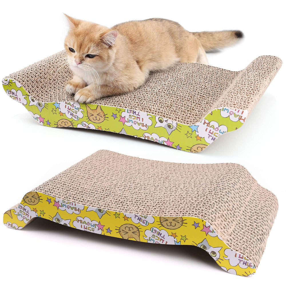 PrimePets cat-scratching-board 2-pack side-by-side lounging and scratching surface