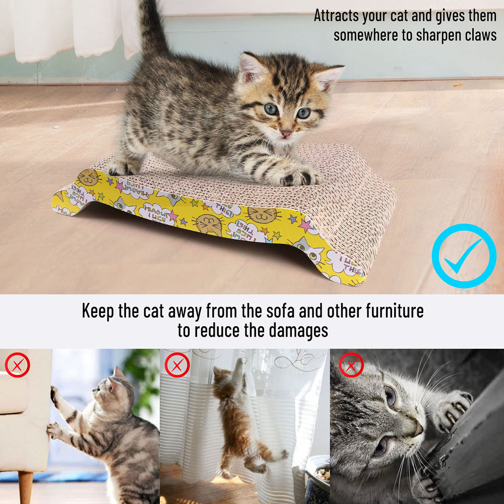 PrimePets curved-weave design scratch board supports stretching and claw maintenance
