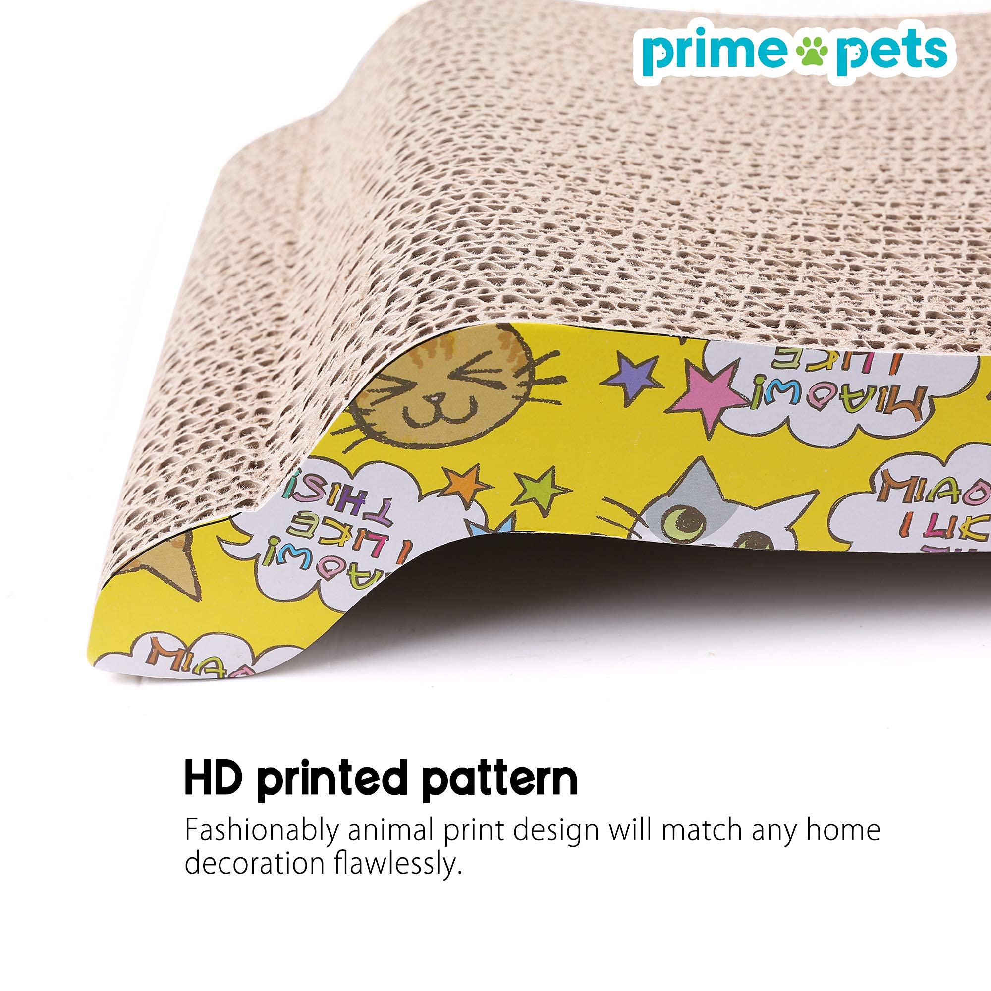 PrimePets indoor-cat nap play scratch board in cozy home setting