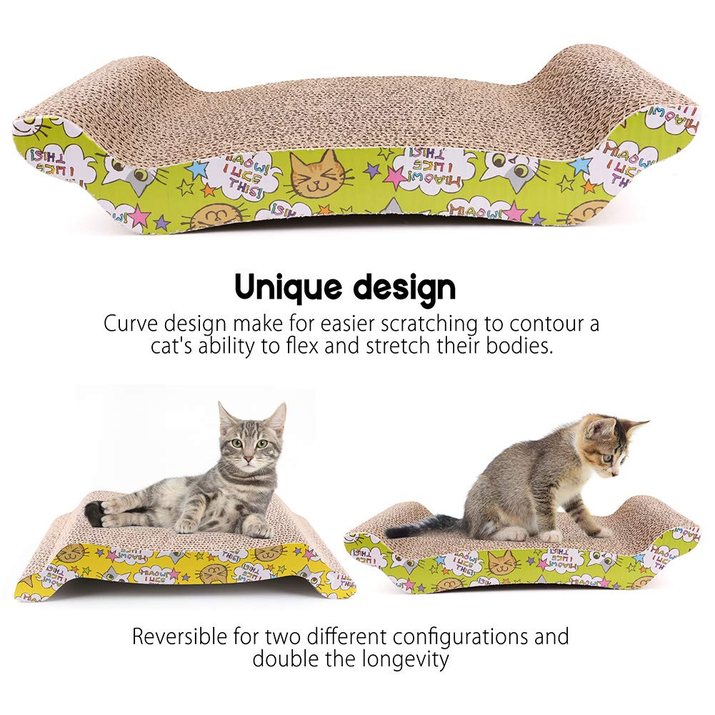 PrimePets reversible corrugated scratch board adaptable layout for different scratching needs