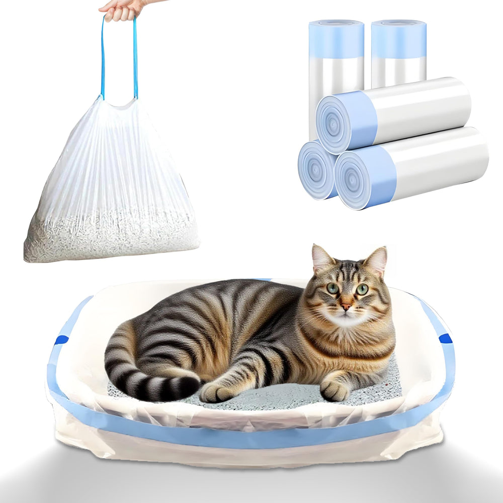 PRINTUB 100-count liners with drawstring in packaging, showcasing durable leakproof design.