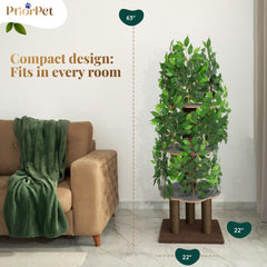 Priorpet cat tree 4 scratch levels highlights versatile platforms for climbing and exploration.