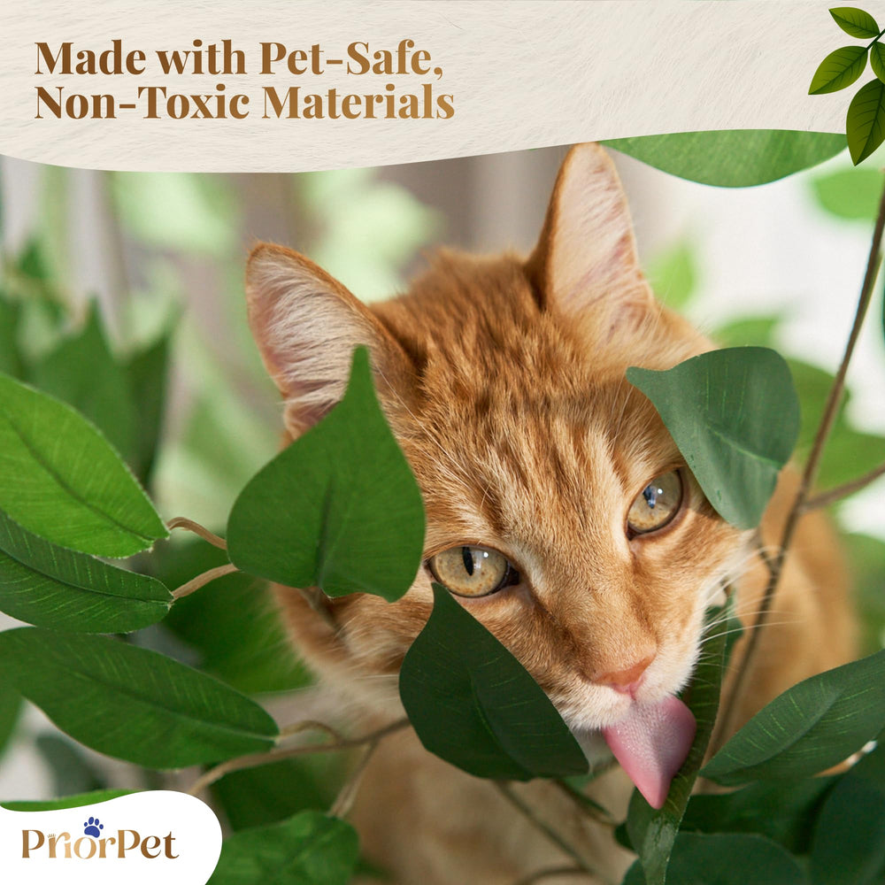 Priorpet Cat Tree heavy-duty base ensures stability during energetic play.