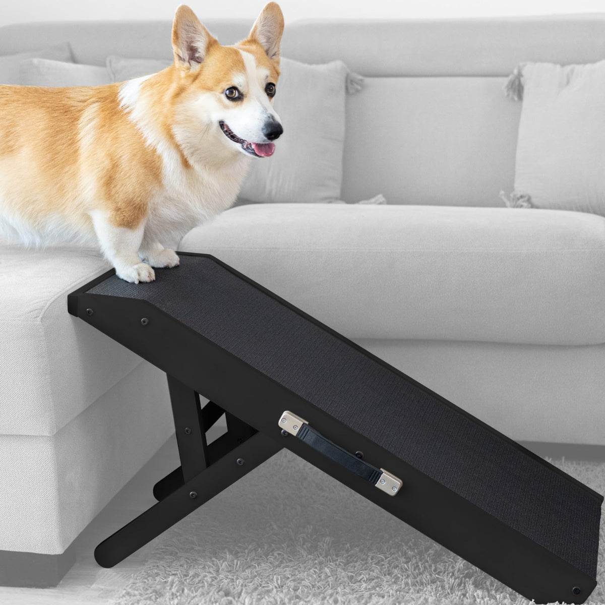 PRIORPET dog ramp couch landing deck provides safe, low-effort access for joints