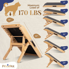 Priorpet birchwood dog ramp folded compact simplifies storage in small spaces.