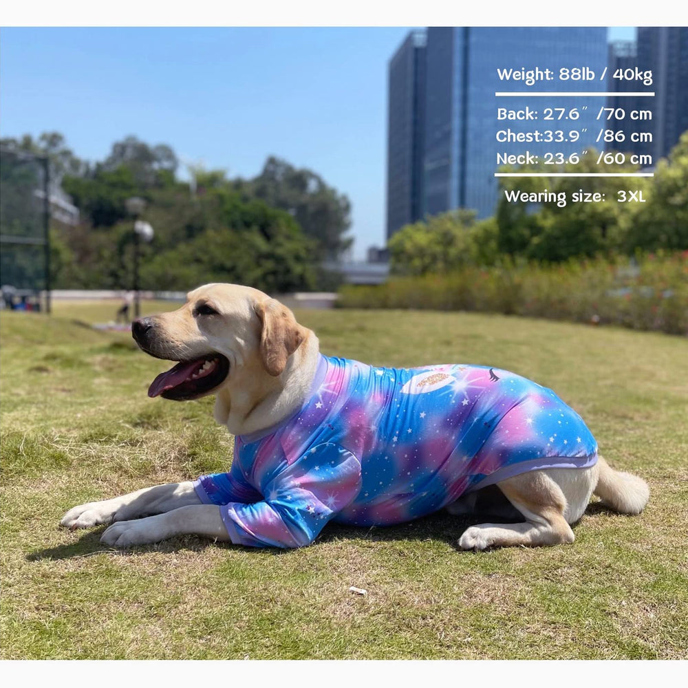 PriPre large dog wear option emphasizes belly cut for easy potty breaks.