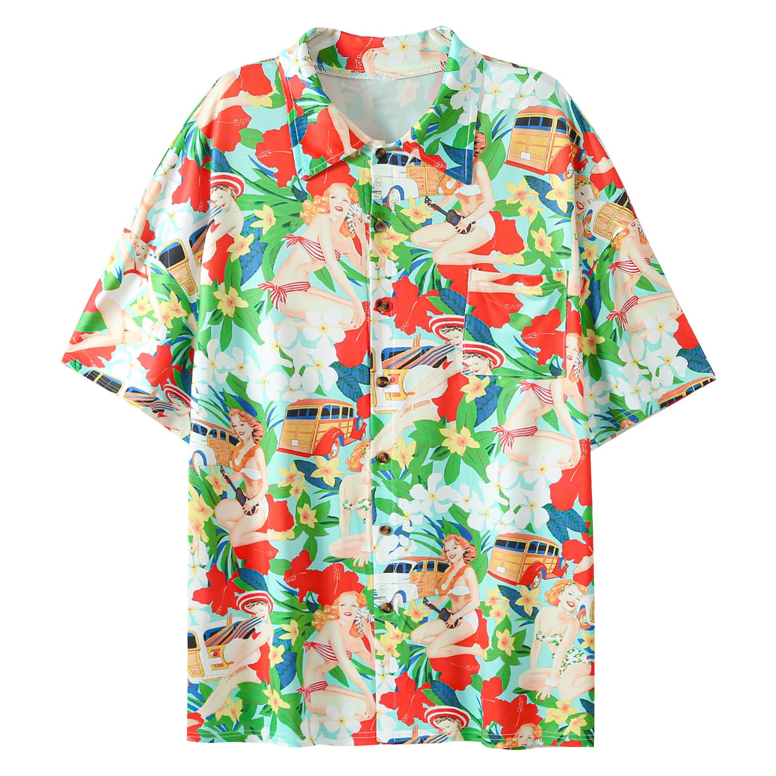 PriPre dog shirt Hawaii back floral coconut tree design for cute beach vibes.