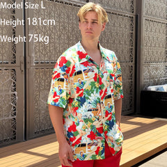 PriPre dog shirt Hawaii XL red size model for medium to large dogs.