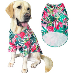 PriPre dog shirt with Hawaiian flower pattern for cool summer wear