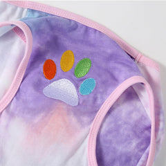 PriPre tie-dye dog shirt back view showing durable wear-resistant fabric