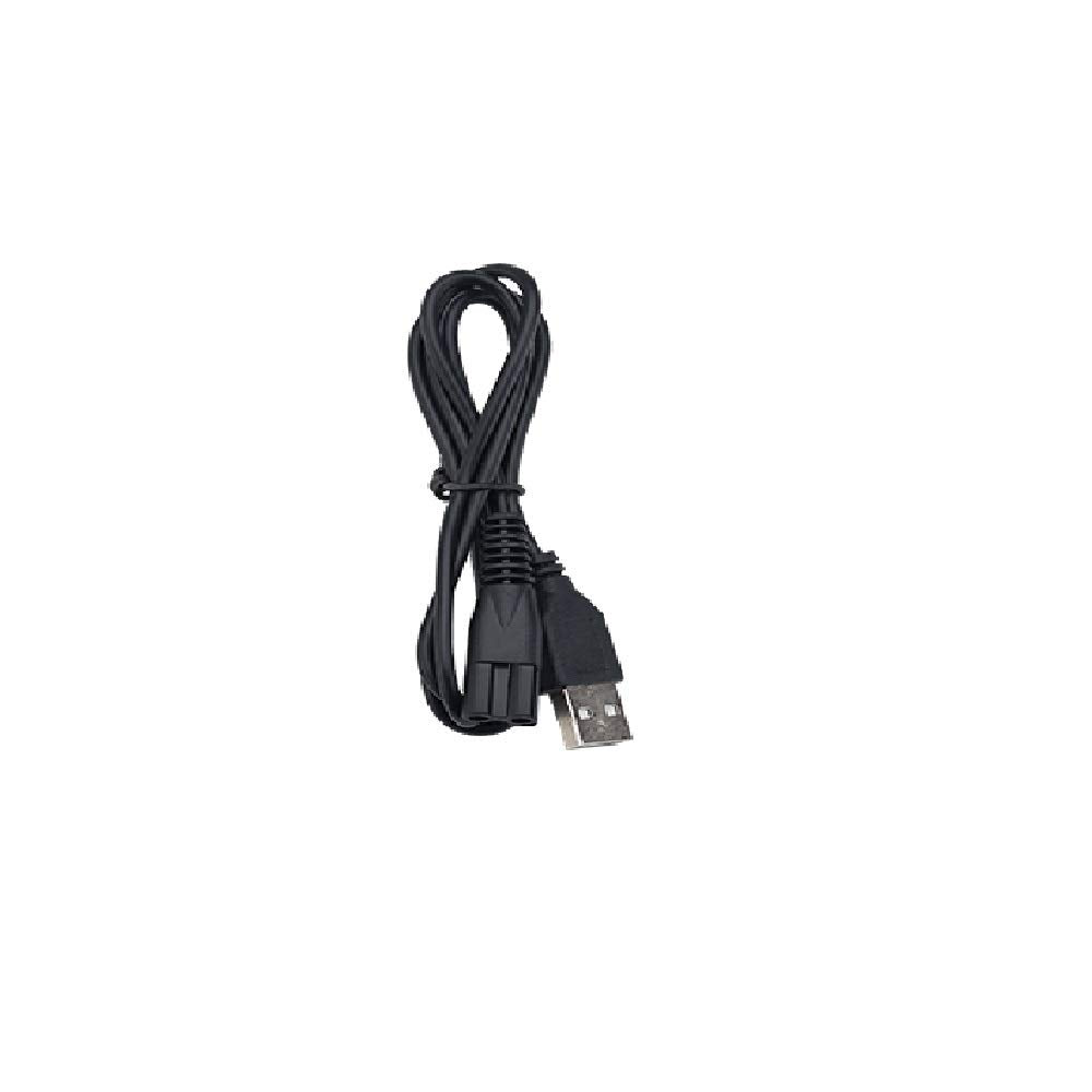 PRITECH USB charging cable powering dog clippers for quick grooming sessions.