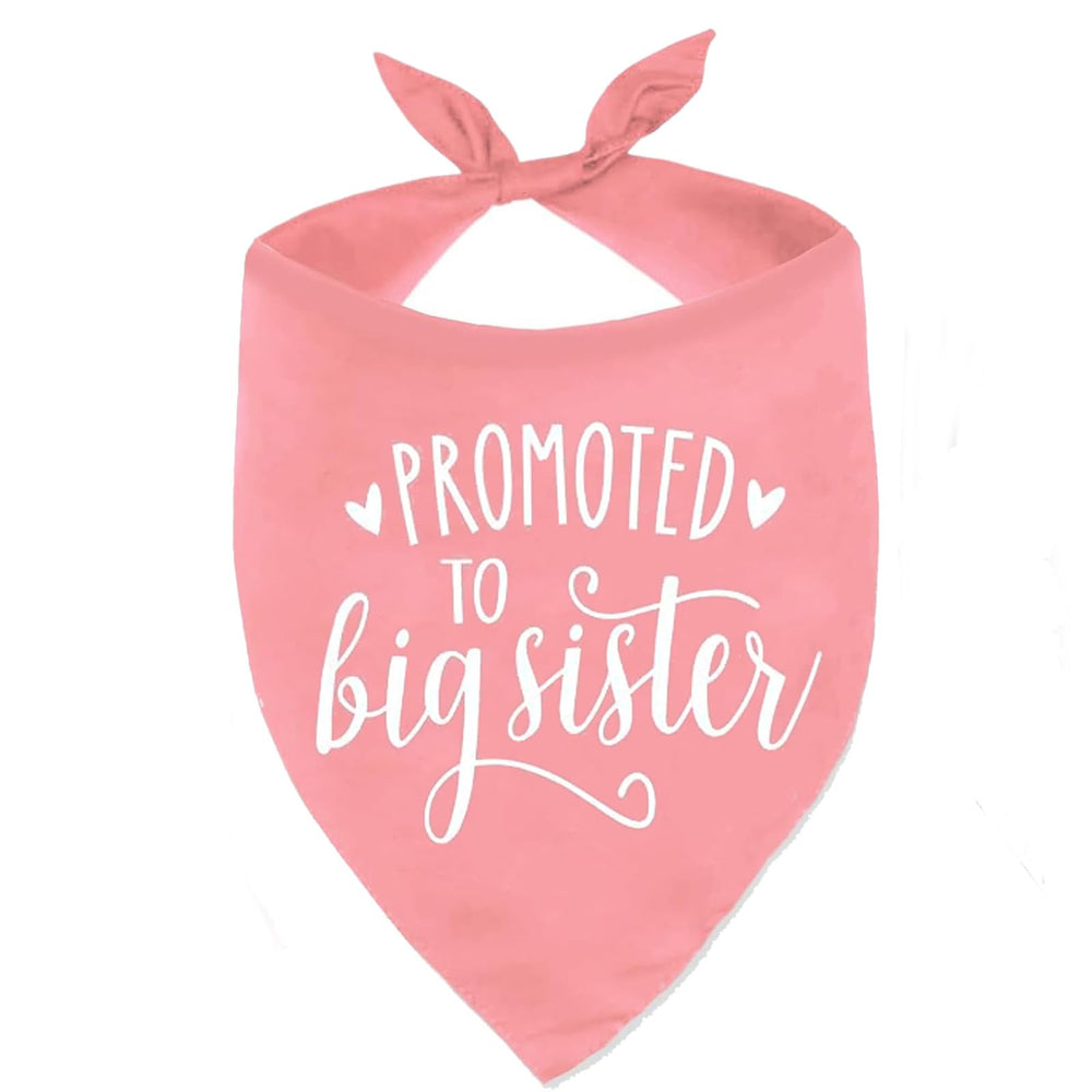 PRITIWEL promoted big sister dog bandana pink front view for pregnancy reveal