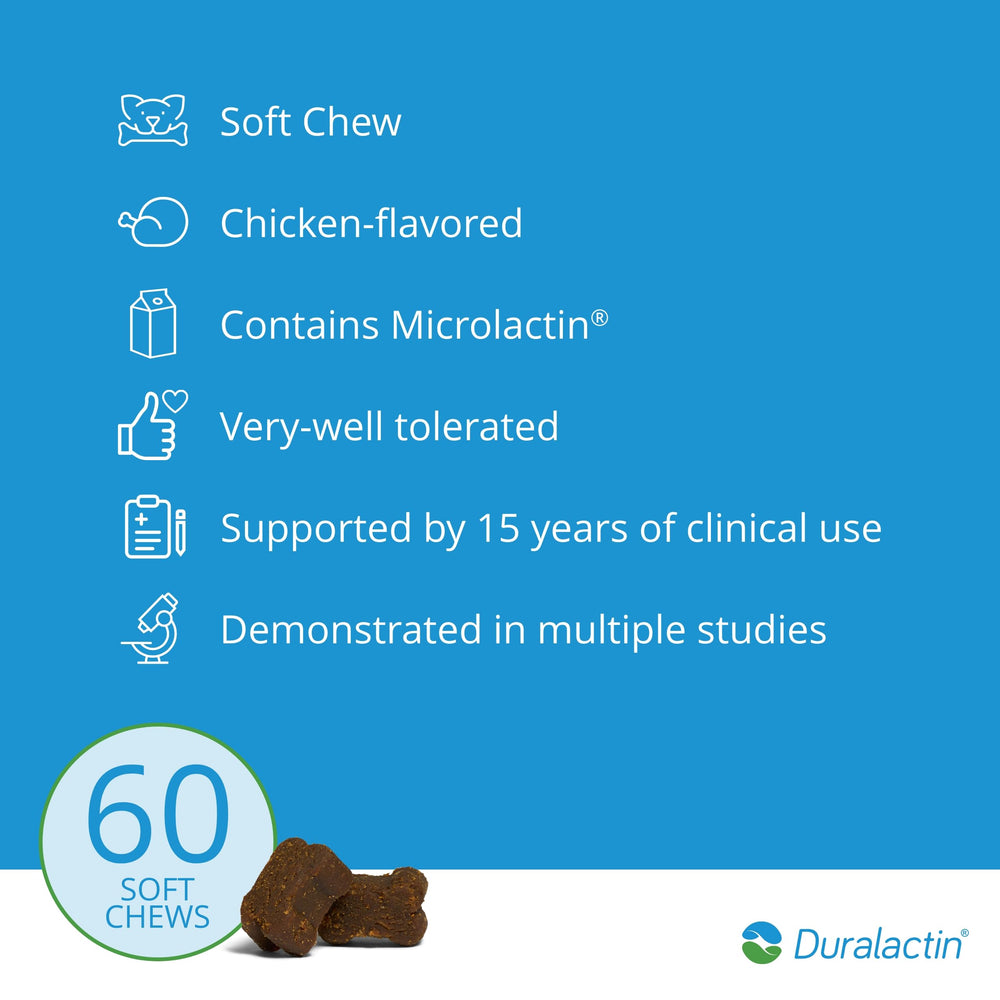 PRN Duralactin dog chews in use for puppies and dogs daily.