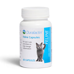 PRN Pharmacal Duralactin feline bottle and label highlighting joint support for cats.
