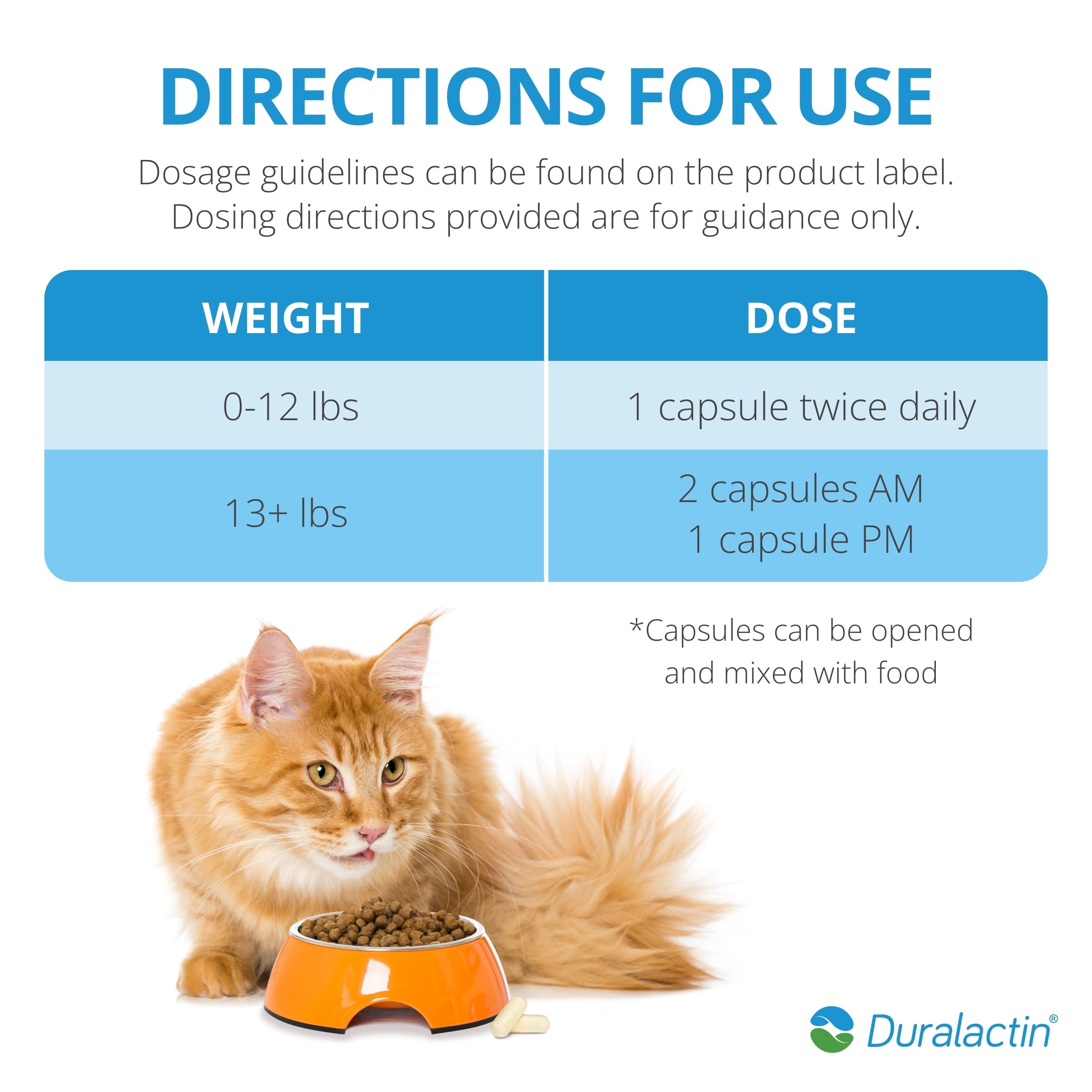 PRN Pharmacal Duralactin feline packed 60 capsules for ongoing support.