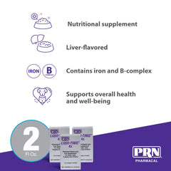 PRN Liqui-Tinic 4X liver-flavor visual highlights pet palatability during use.