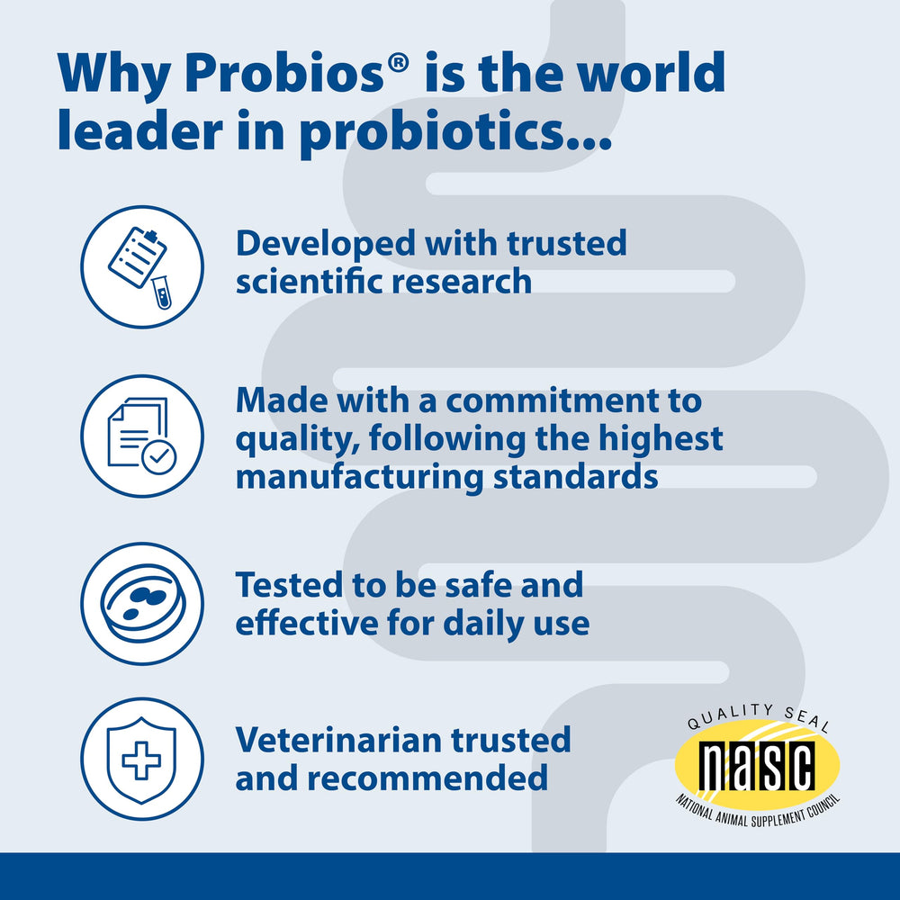 Probios ready-to-use powder shown supporting gut wellness during stress or dietary changes.