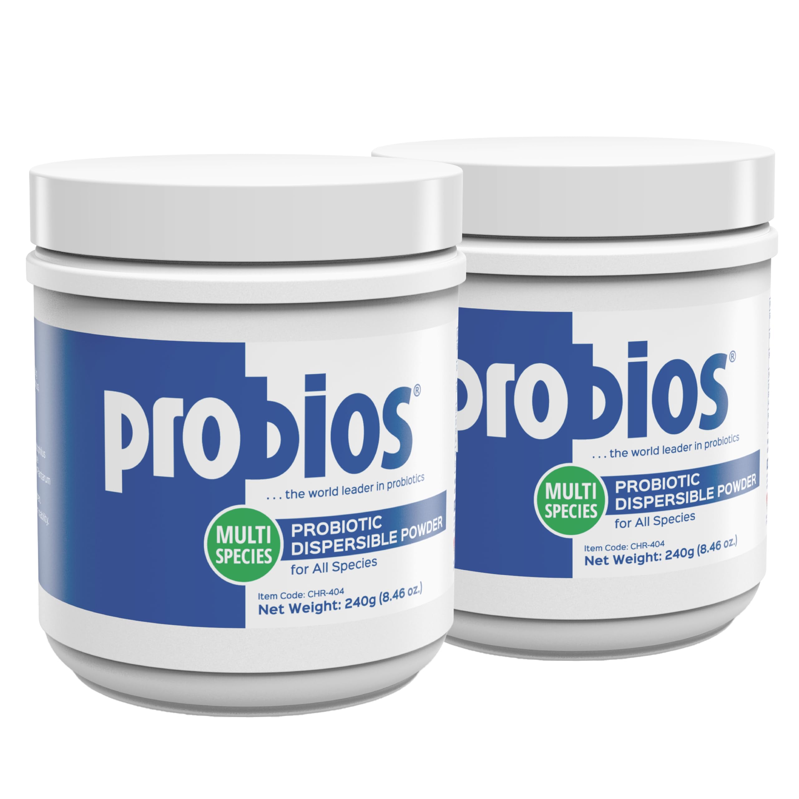 Probios Digestive Support powder tub pouring into pet food for daily gut support.