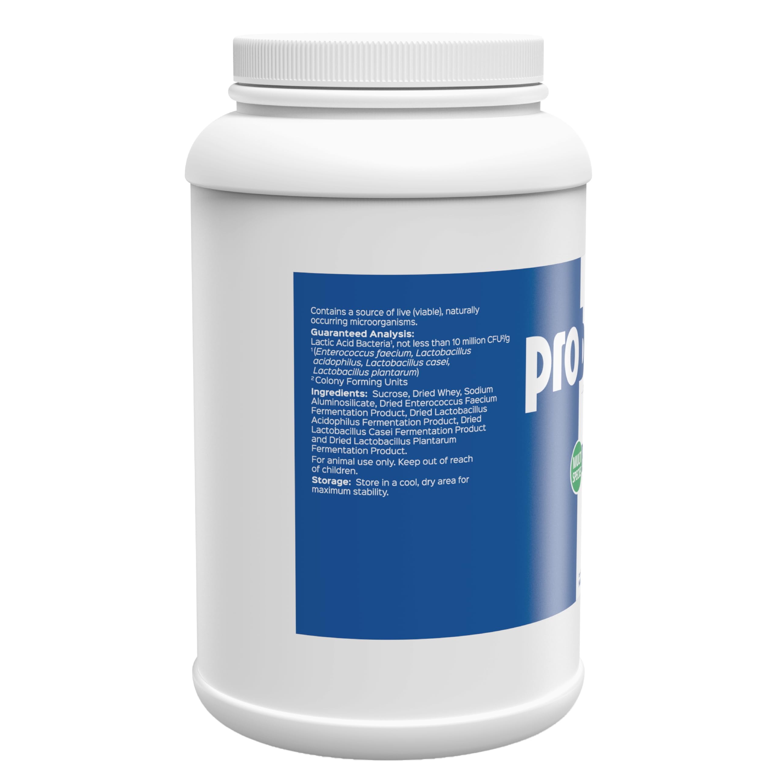 Probios dispersible powder mixed with poultry feed promotes healthy gut flora.