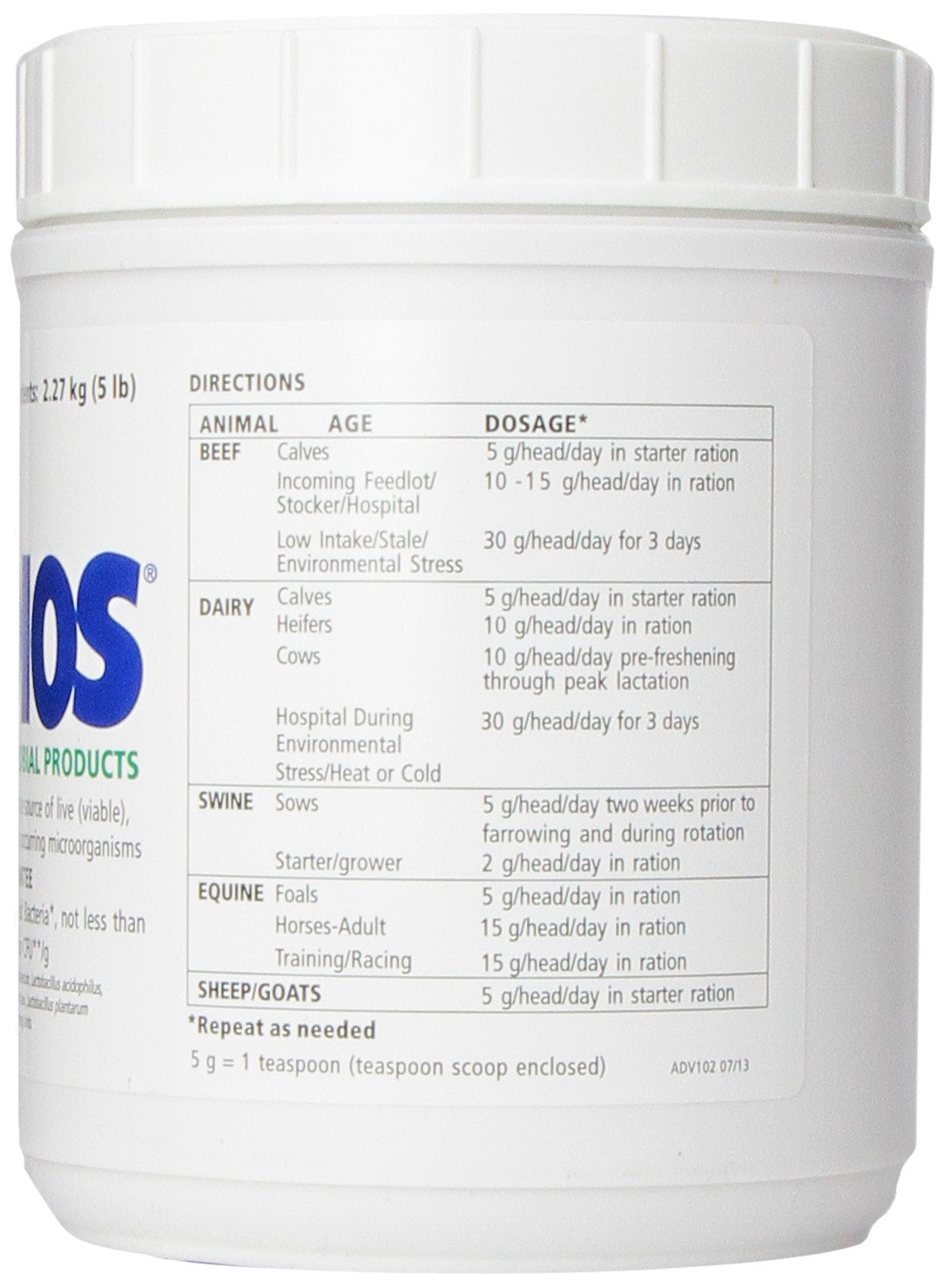 Probios feed granules measuring spoon enables precise daily dosing.