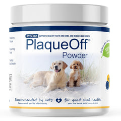 ProDen PlaqueOff powder jar, convenient at-home dental care for pets