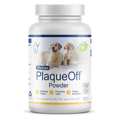ProDen PlaqueOff powder tub front for pet dental care