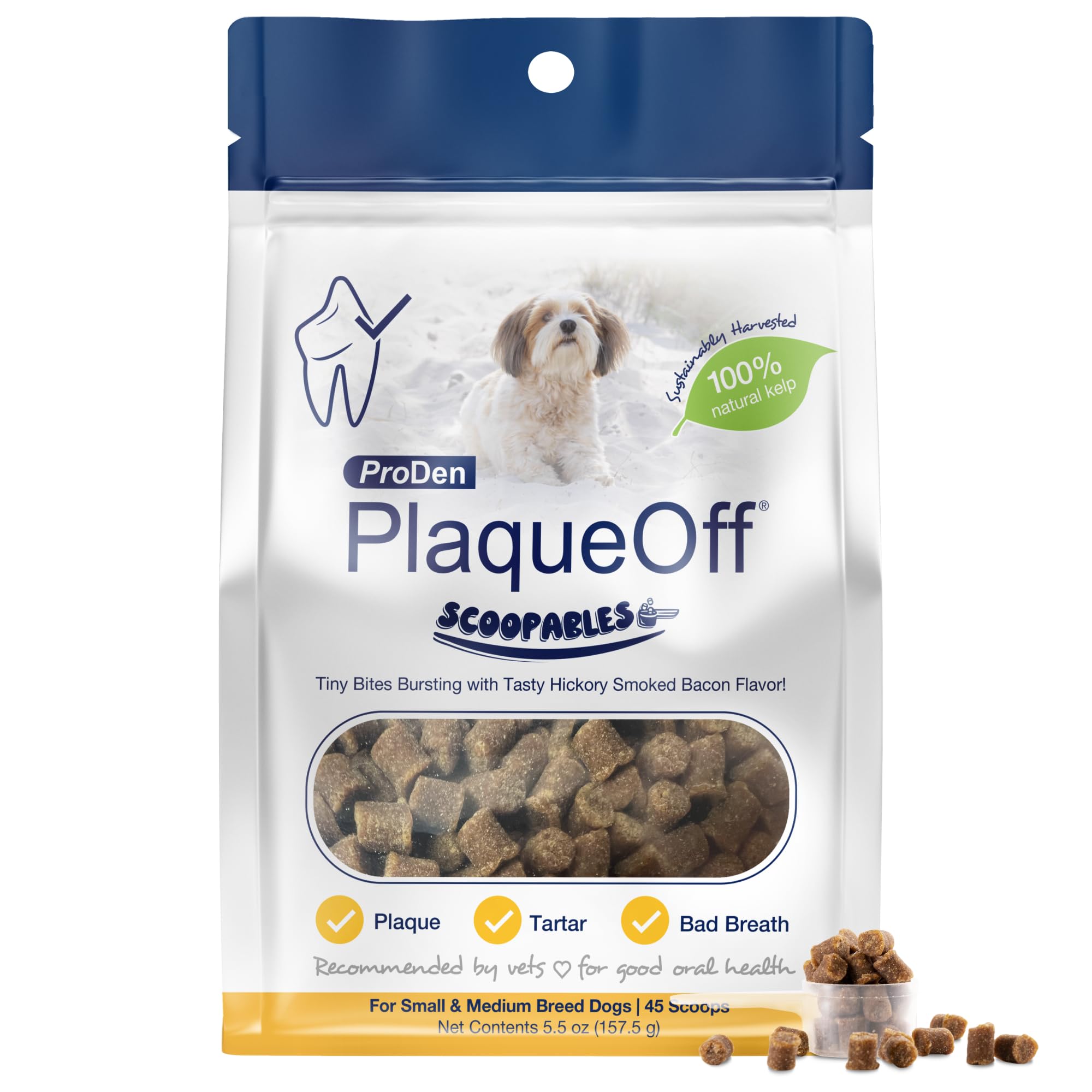ProDen PlaqueOff Scoopables envase con porciones para perros pequeños, fácil de usar