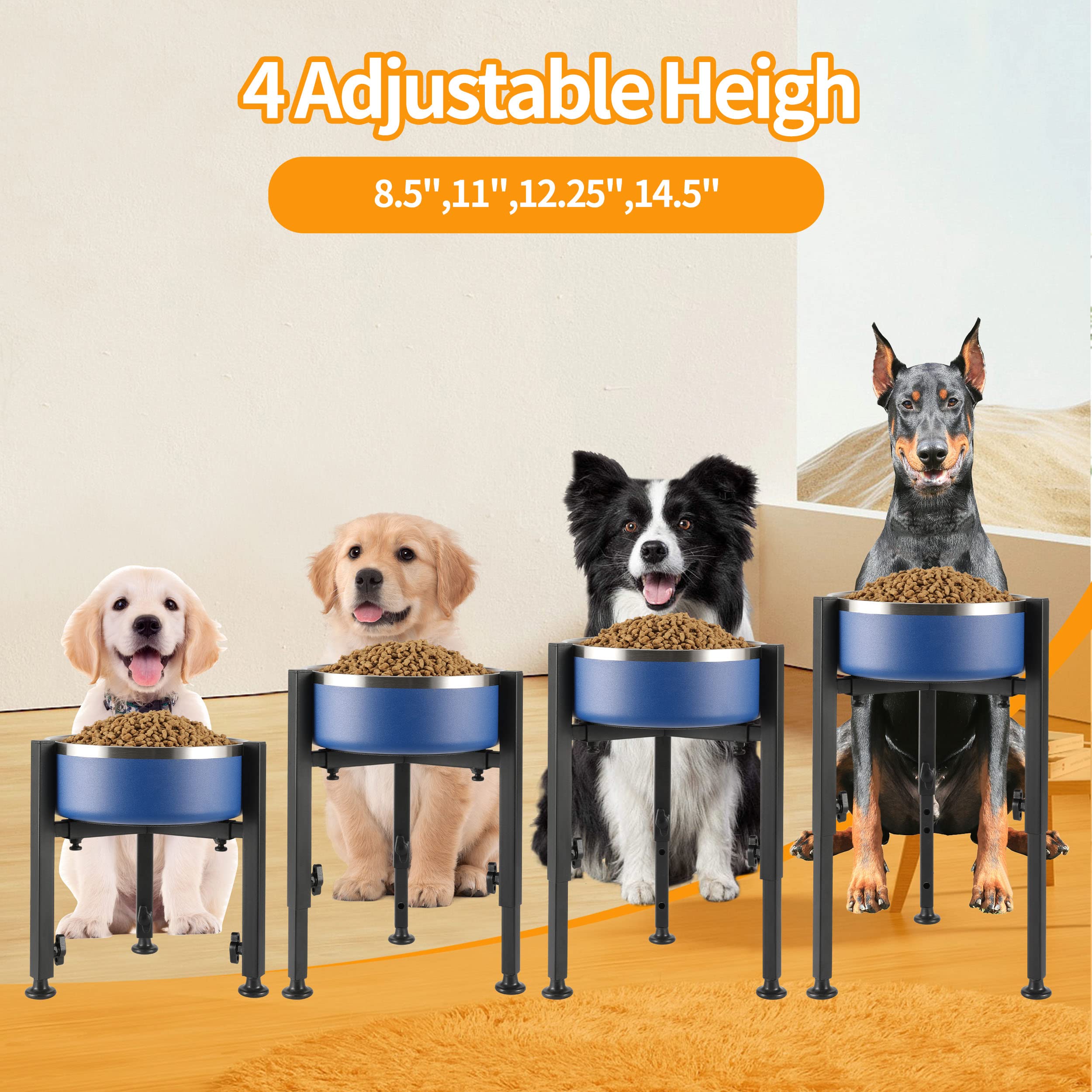 PROERR bowl stand side view highlights compact footprint and adjustable height options