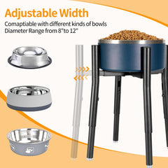 PROERR dog bowl stand features durable metal construction for a sturdy feeding setup.