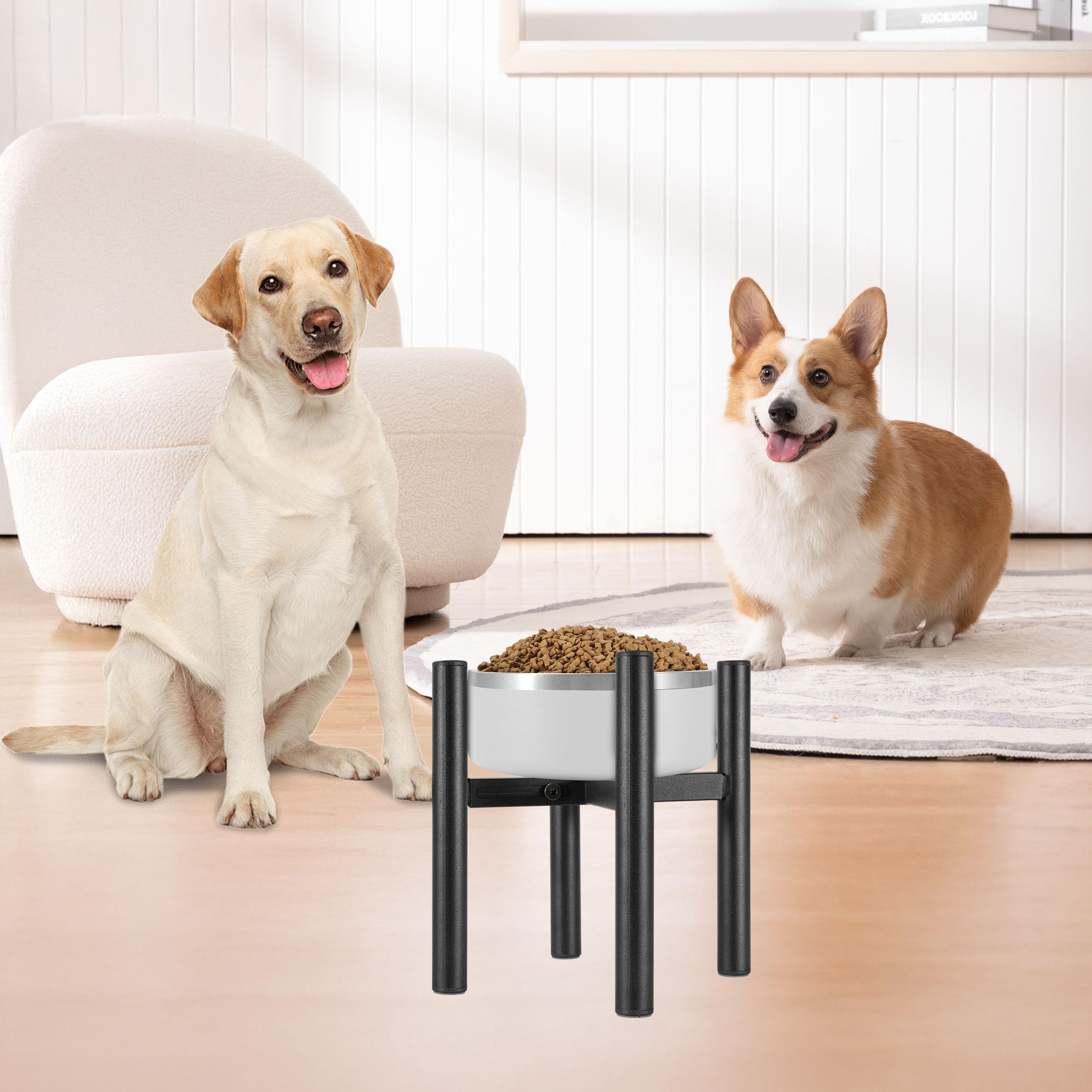 PROERR Lifted Dog Bowl Stand in use demonstrates elevated feeding for easier reach.