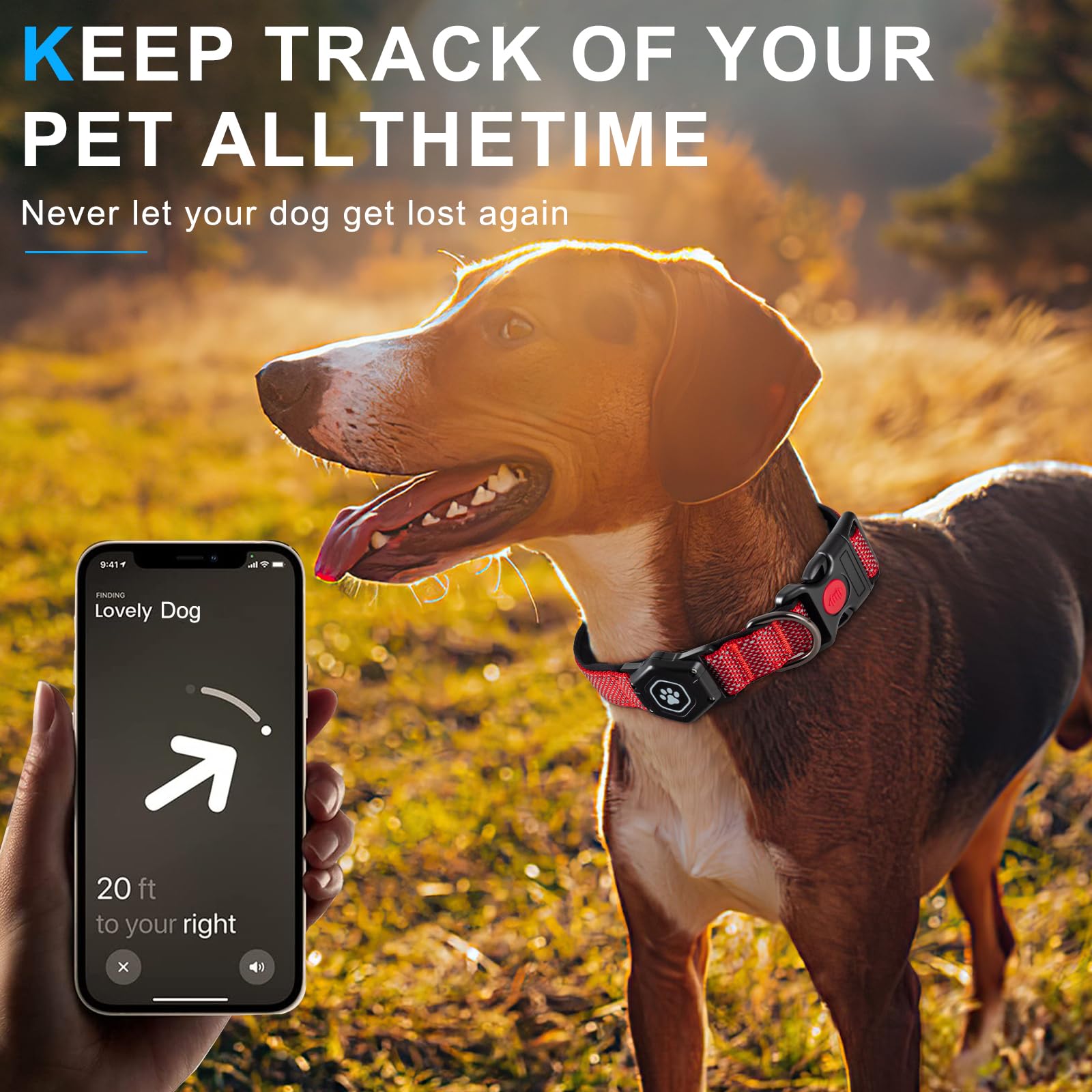 PROFAVO AirTag Dog Collar measuring neck size helps you find a perfect fit.