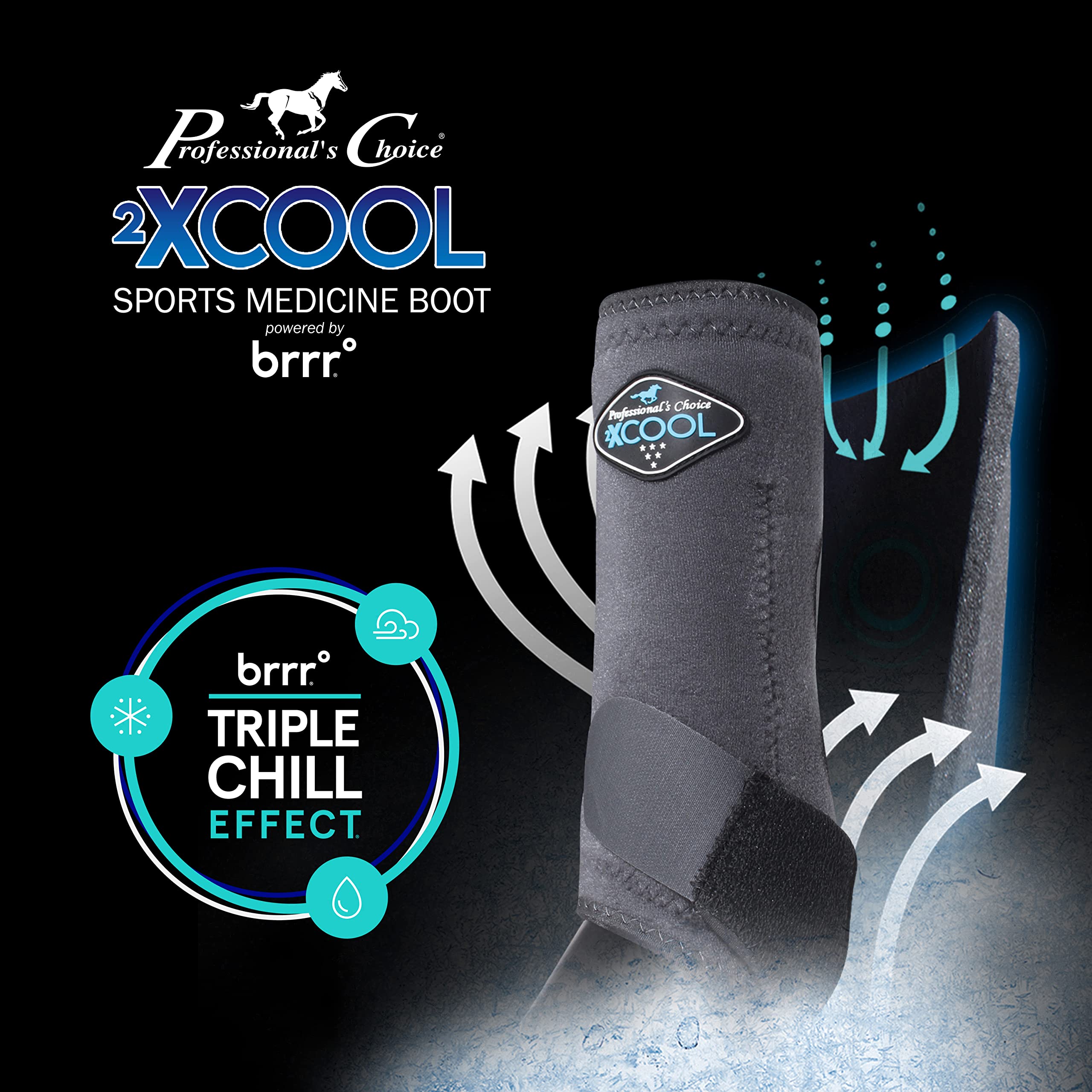 Professional's Choice 2XCool liner detail reveals cooling minerals for sustained leg comfort.