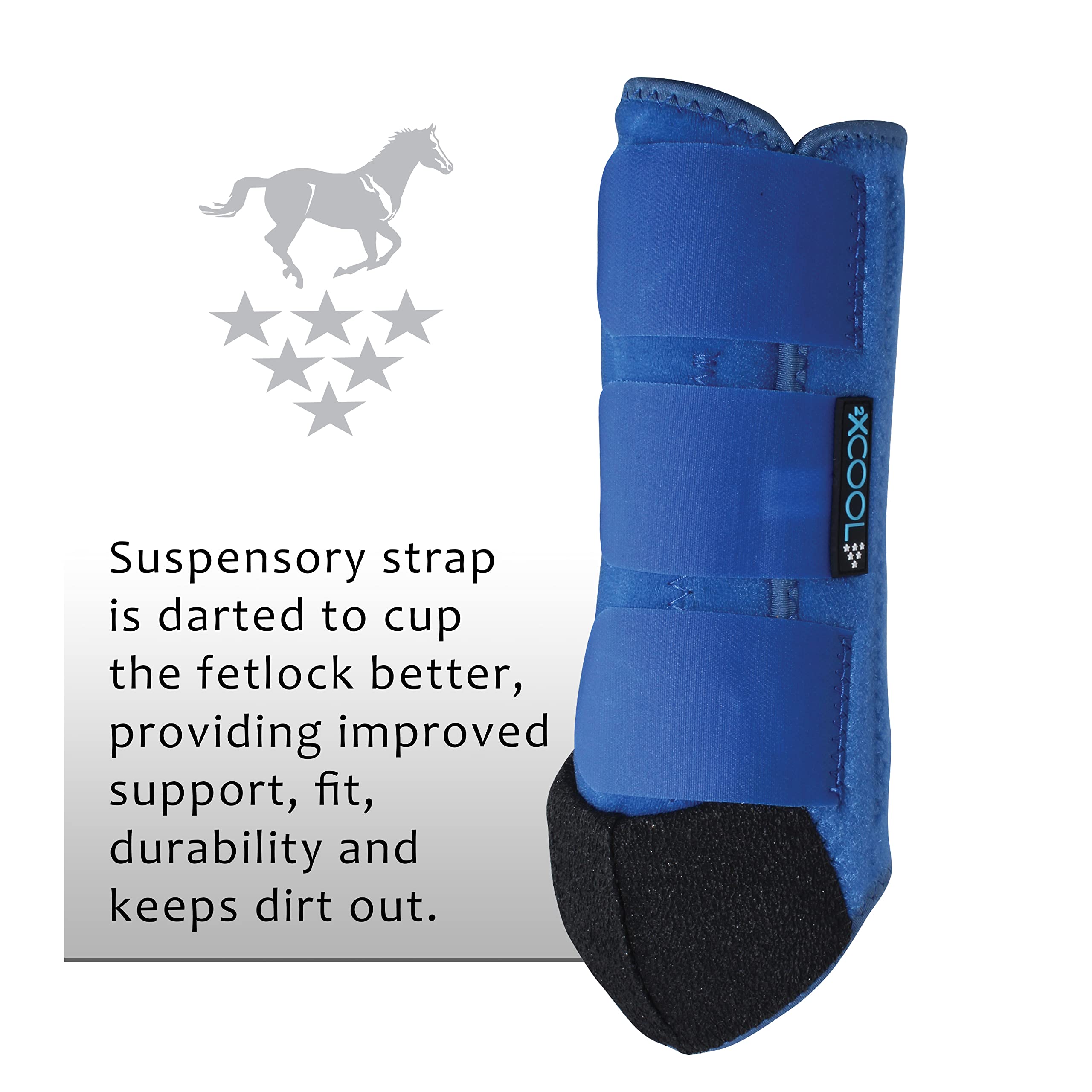 Professional's Choice 2XCOOL pack shows two small royal blue boots for training