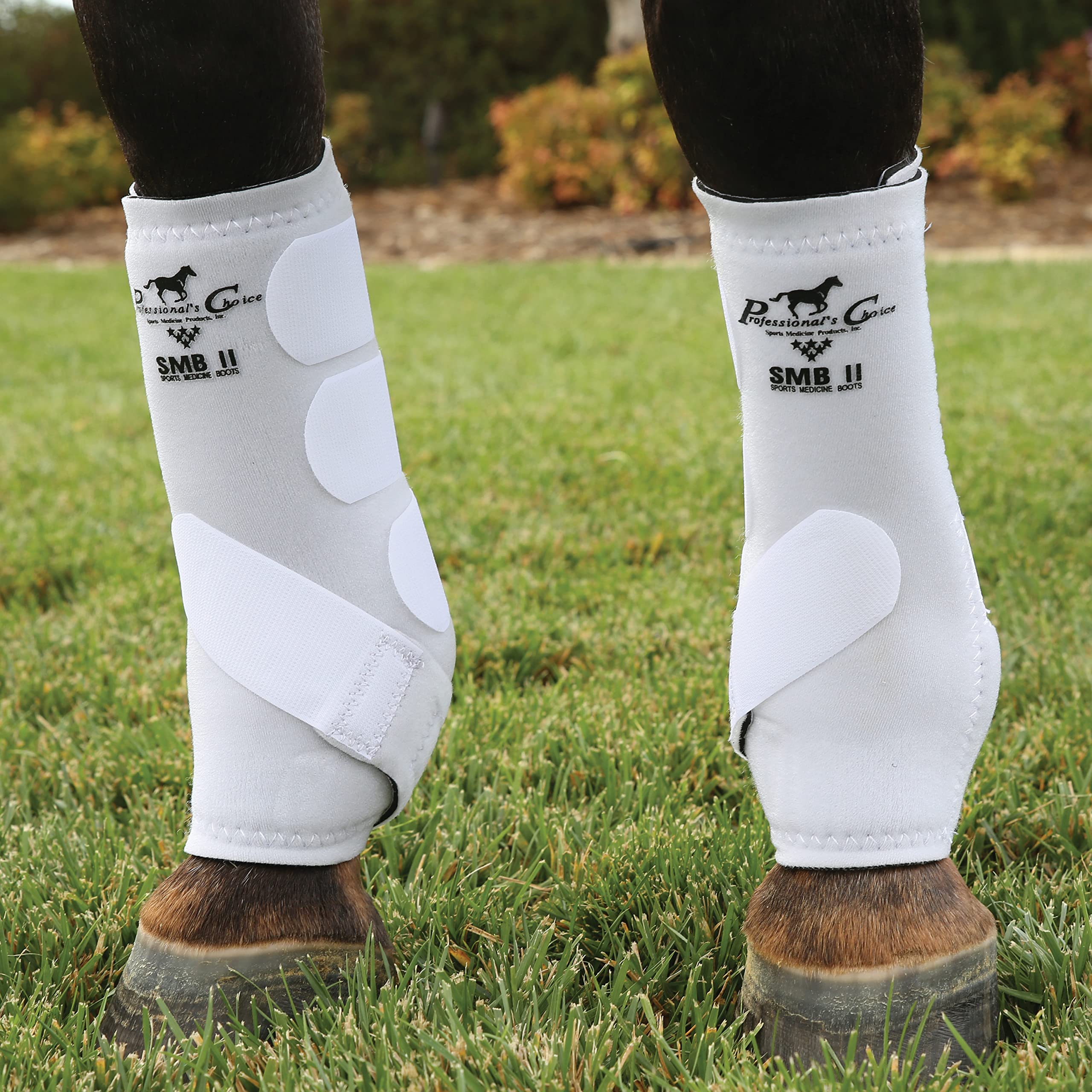 Professional's Choice SMBII boots front view designed for reliable leg protection during endurance rides.