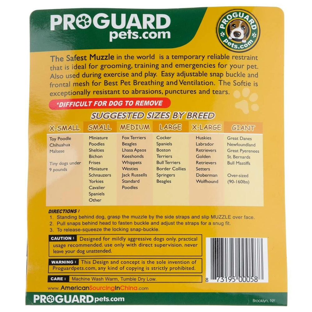 Proguard Softie muzzle green large adjustable buckle view for secure fit during walks.