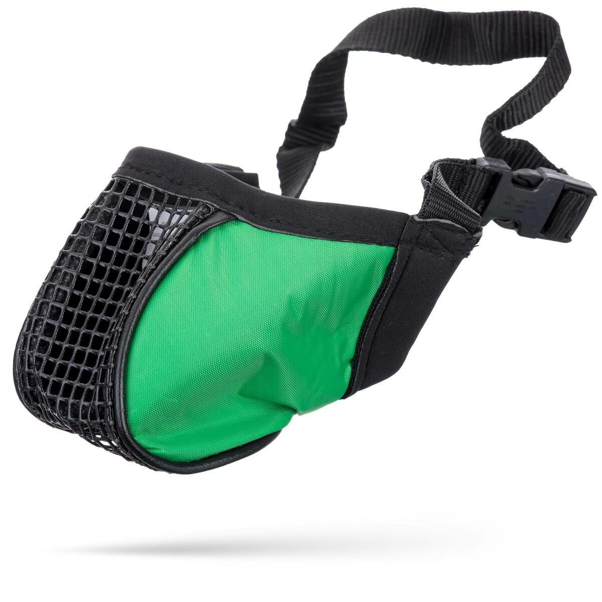 Proguard Softie muzzle green large front view for safer training and controlled play.