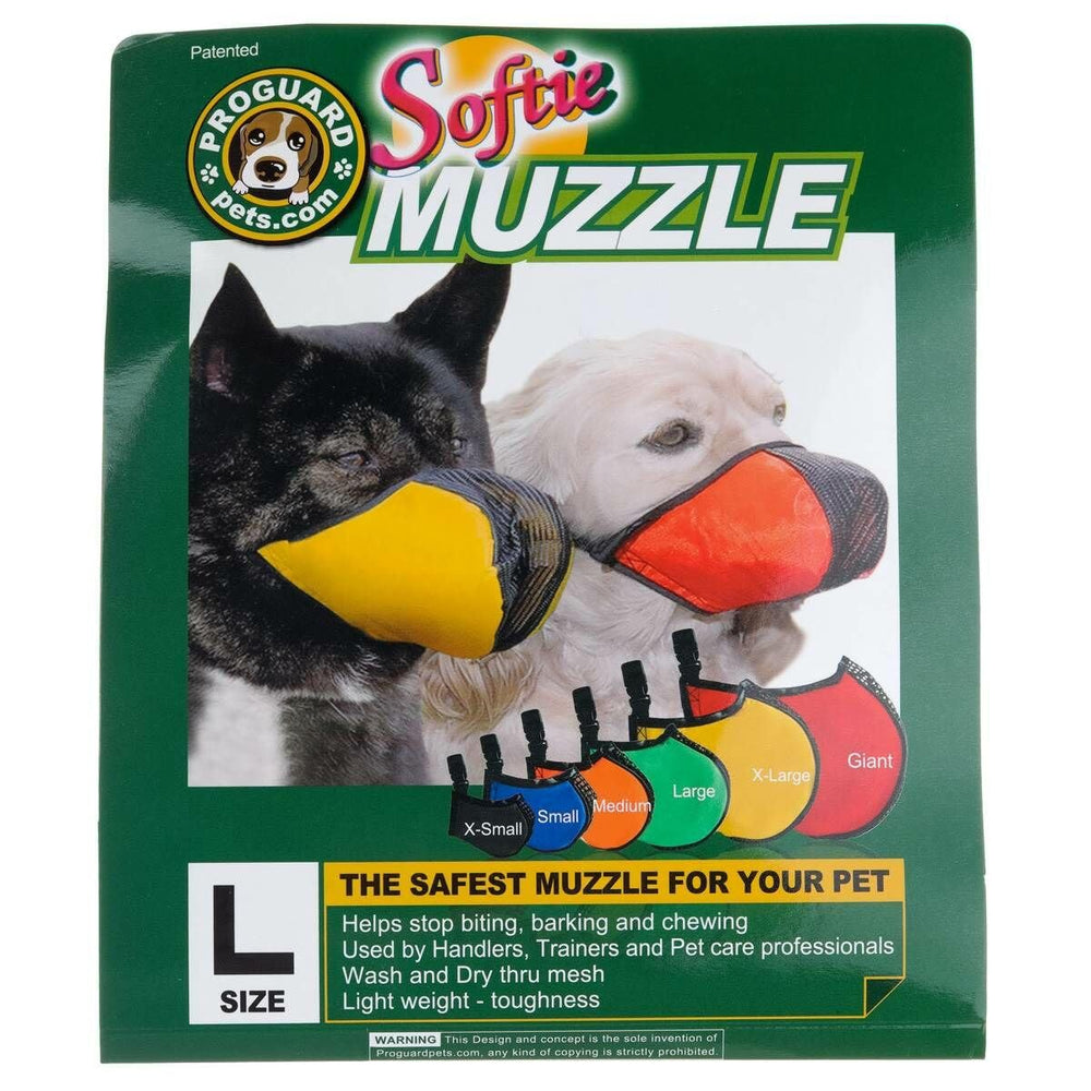 Proguard Softie muzzle green large side view with adjustable buckle for comfort.