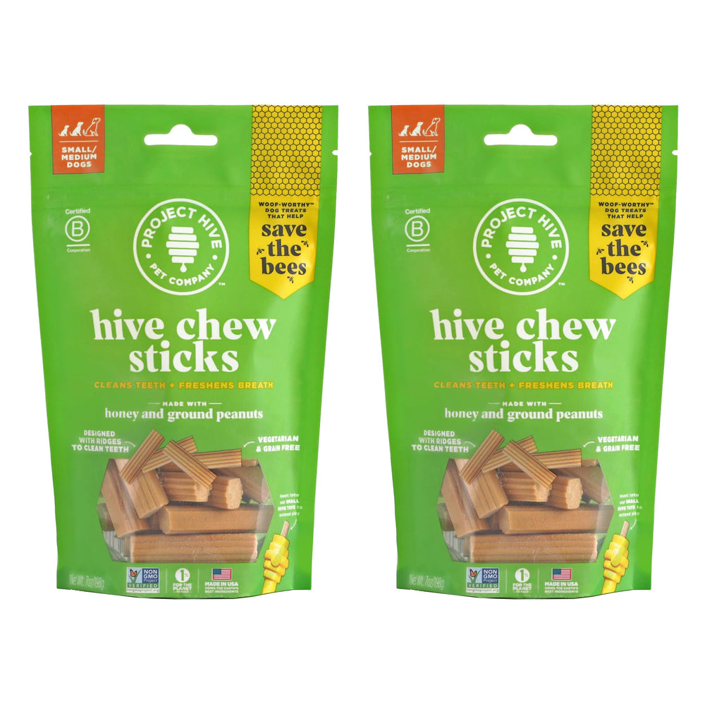 Project Hive Hive Chew Stick small dogs pack shot highlighting a healthy snack option.
