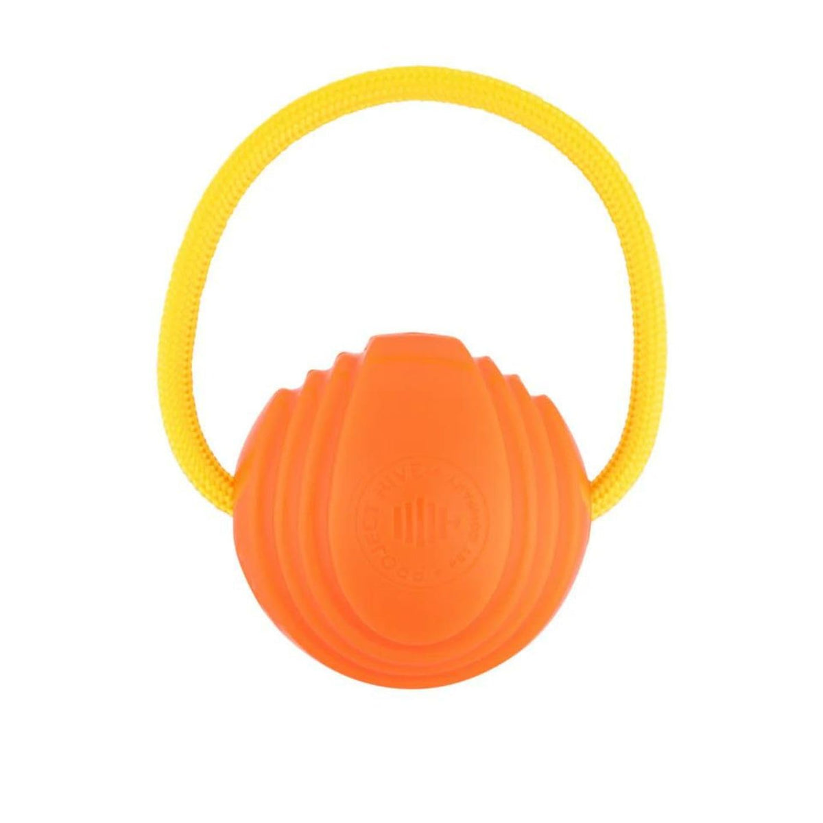 Project Hive large looped dog ball orange front view for fetch