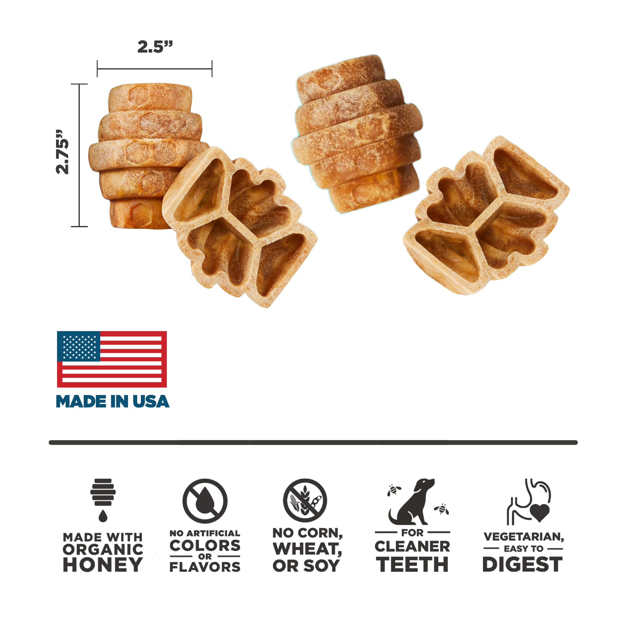 Project Hive teeth-cleaning dog treat supports cleaner teeth and fresher breath.