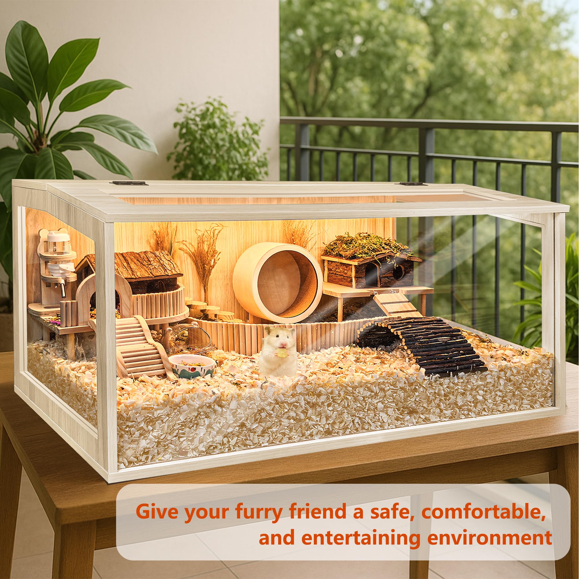 PROLEE hamster cage chewproof assembly-included design simplifies setup and relocation.