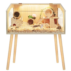 ProLEE hamster cage with legs shows a sturdy legged stand for easy placement and access